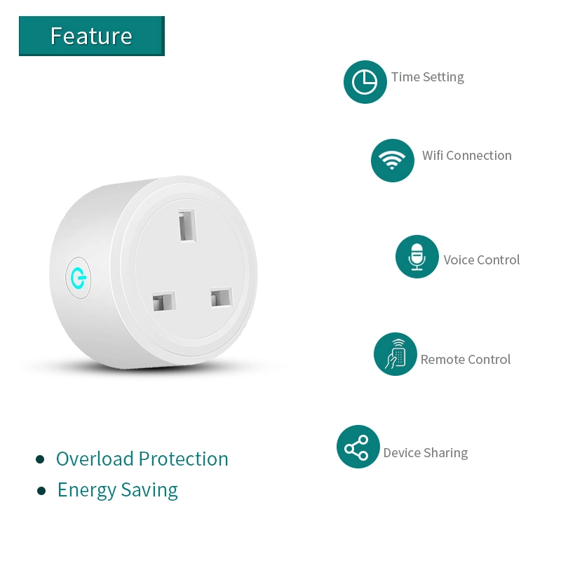 UK EU Us Tuya 16A Customization Zigbee Light Support Google Home Works with Amazon Alexa WiFi Smart Wall Plug