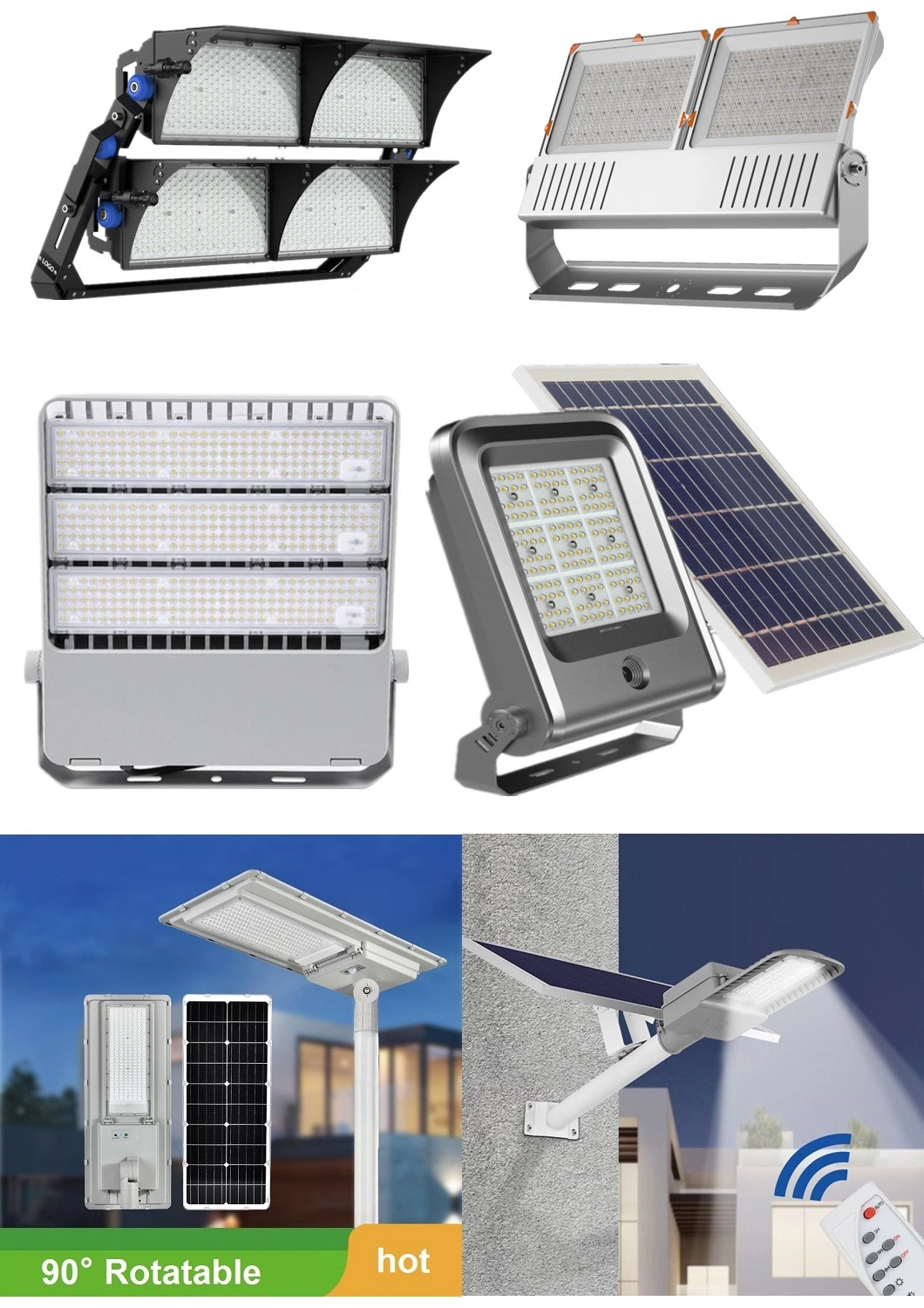 Urban Public LED All in One Road Street Outdoor Lighting with Solar Panel for House Garage Garden Yard