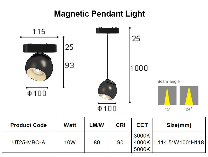 Interior LED Magnetic Spot Light COB Lighting Fixture
