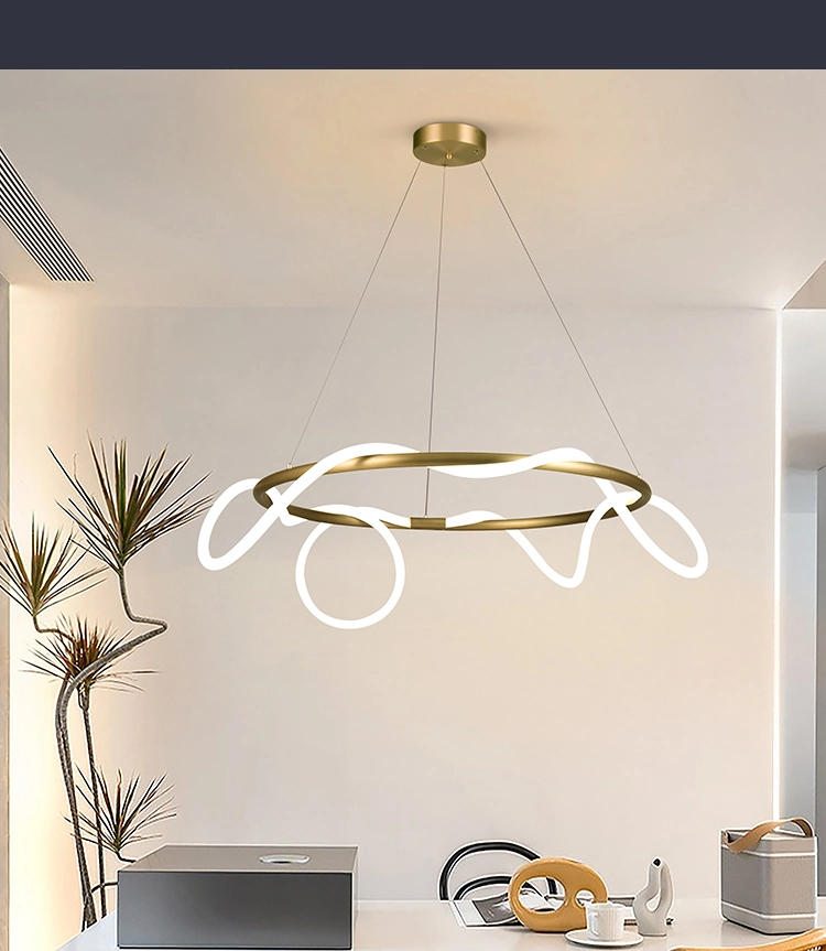 Flexible Modern Chandelier LED Fabric Nylon Long Soft Line Lamp Pendant Lighting