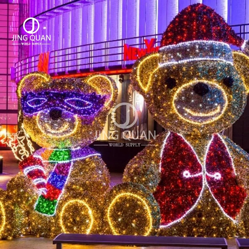 LED Motif Bear Lights Christmas Holiday Decorations Outdoor Warm White Waterproof Giant Decorative Landscaping