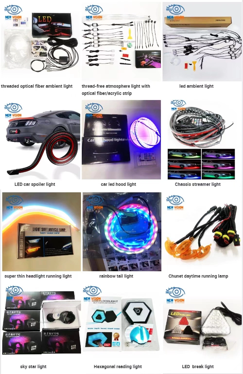 Custom Kit Car Interior Acrylic LED Strip Atmosphere Lamp APP Control Wireless Ambient Lighting for Car Doors Handle