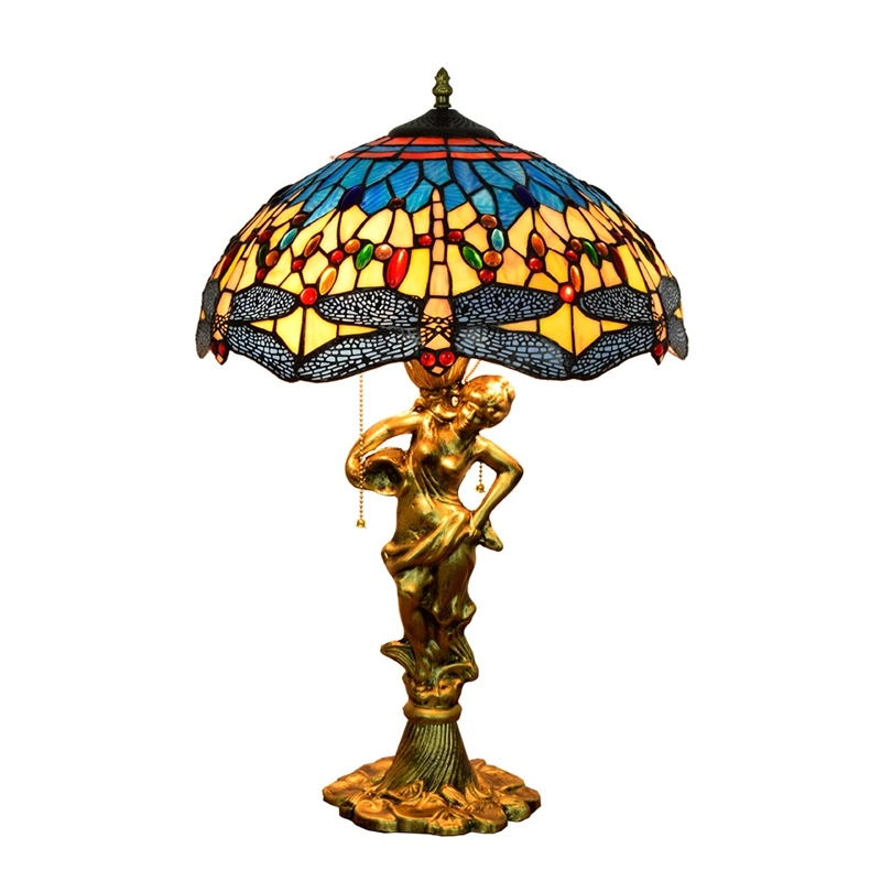 TF3927 Tiffany Style Banker Desk Lamp Stained Glass Reading Accent Lamp