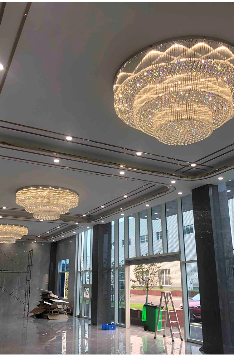 Luxury Home Decoration Living Room Large Crystal Hotel Lobby Modern LED Chandelier Dining Room Lighting Fixture