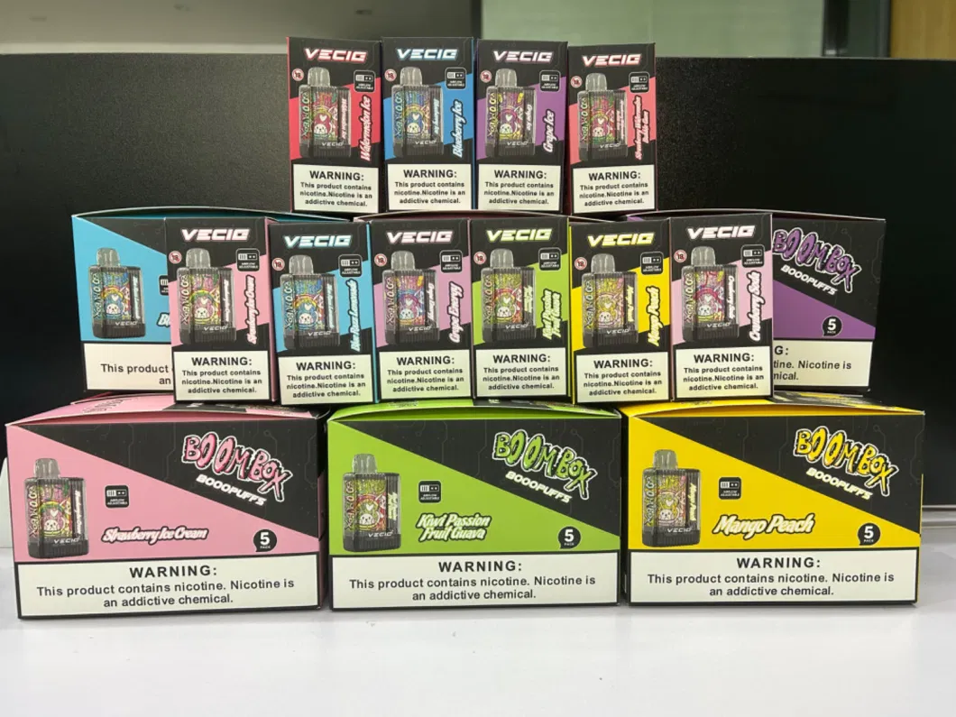 Top Vape Manufacturers Prefilled Vape Disposable Adjustable Airflow Disposable Pod Rechargeable Vecig Boombox 8000 Puffs with 10 Tasty Flavors