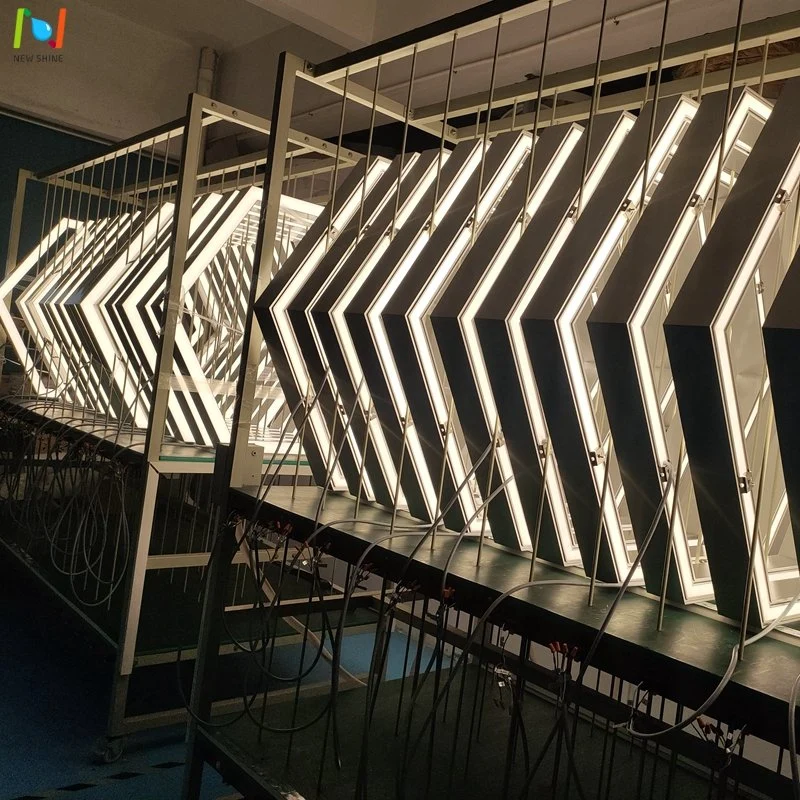 Hexagonal Chandelier Hexagon Linear Lighting Office Ceiling LED Suspended Light