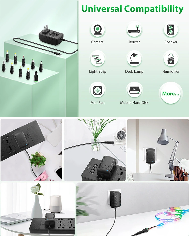 EU AU US UK Plug Charger 24V 1A 24W AC/DC Wall Plug in Power Adapter Charger
