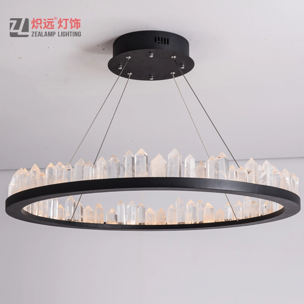 Contemporary Living Room Office Circle Lamp Decorative Crystal Pendant Lighting