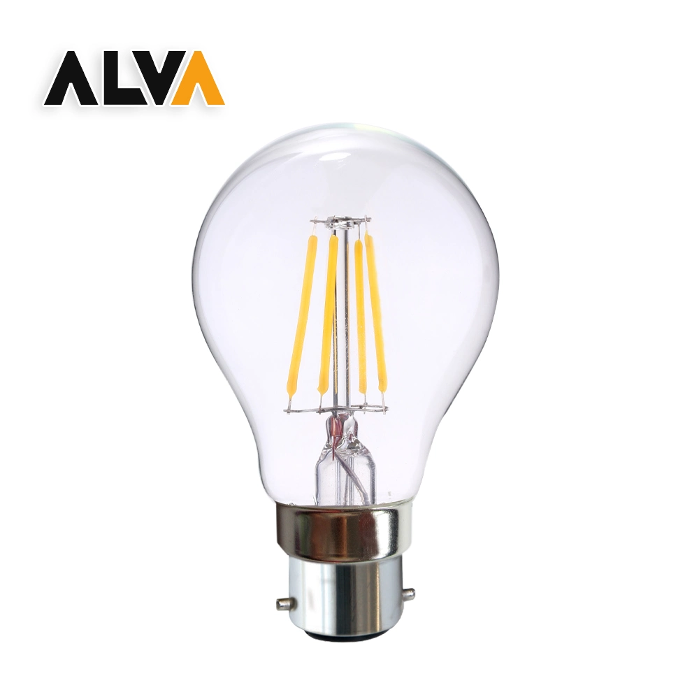 LED Filament Bulb 210lm/W ERP Class a 2W W 6W 7W Glass A60 A19 COB LED Light Amber Clear Edison Bulb E27 B22 E26 Classic Equal 40W Incandescent Lamp LED Bulb