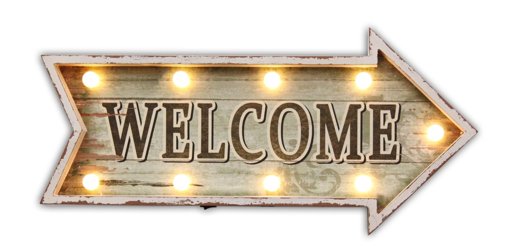 Welcome Exit Good Food Lighted Indoor Usage Wall Sign