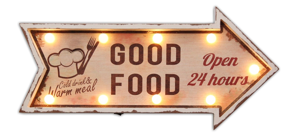 Welcome Exit Good Food Lighted Indoor Usage Wall Sign