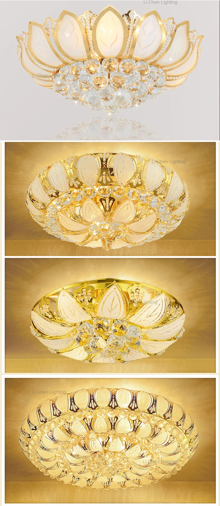 Modern Style Lighting Decorative Living Room Dining Room Glass Crystal LED Ceiling Lamp