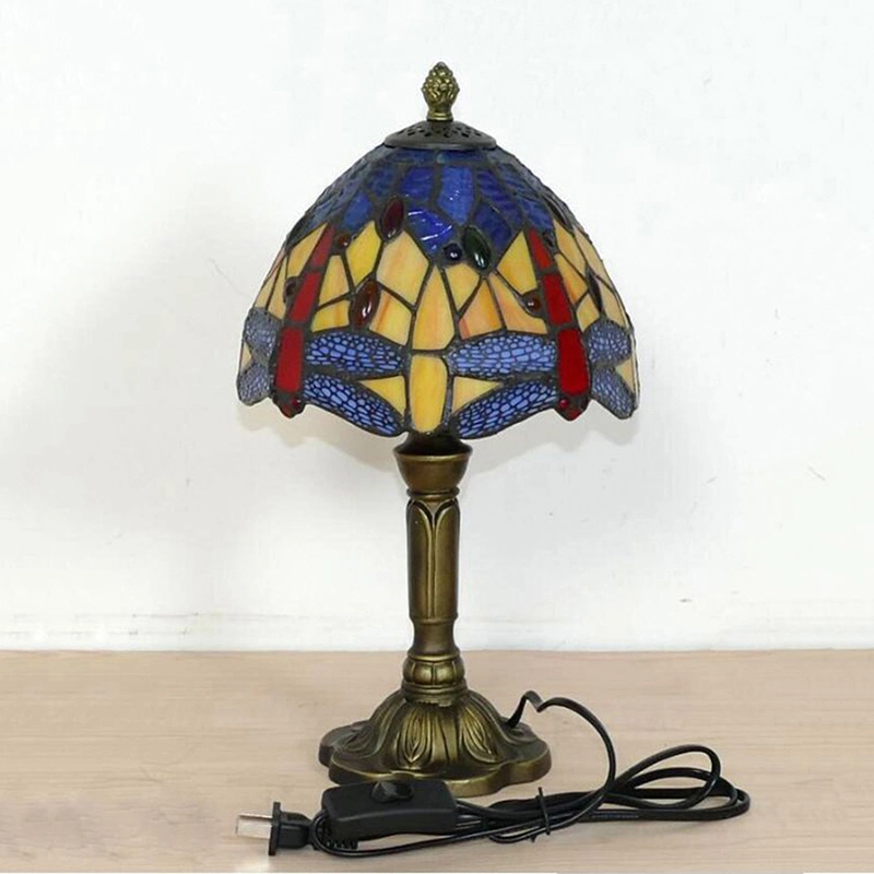 20cm Tiffany Table Lamp E27 Dragonfly Style Resin Base Lamp Creative Fashion Retro Table Lamp (WH-TTB-28)