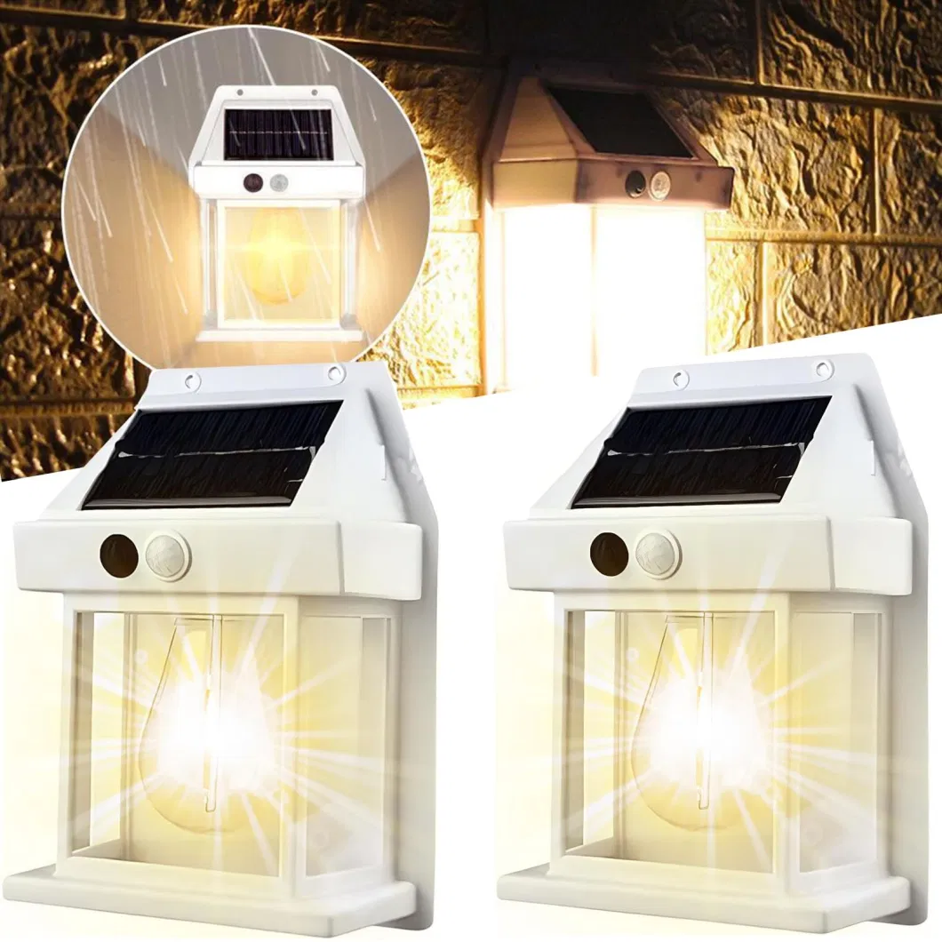 Solar Tungsten Wall Light Wireless Dusk to Dawn Motion Sensor LED Wall Sconce IP65 Waterproofs