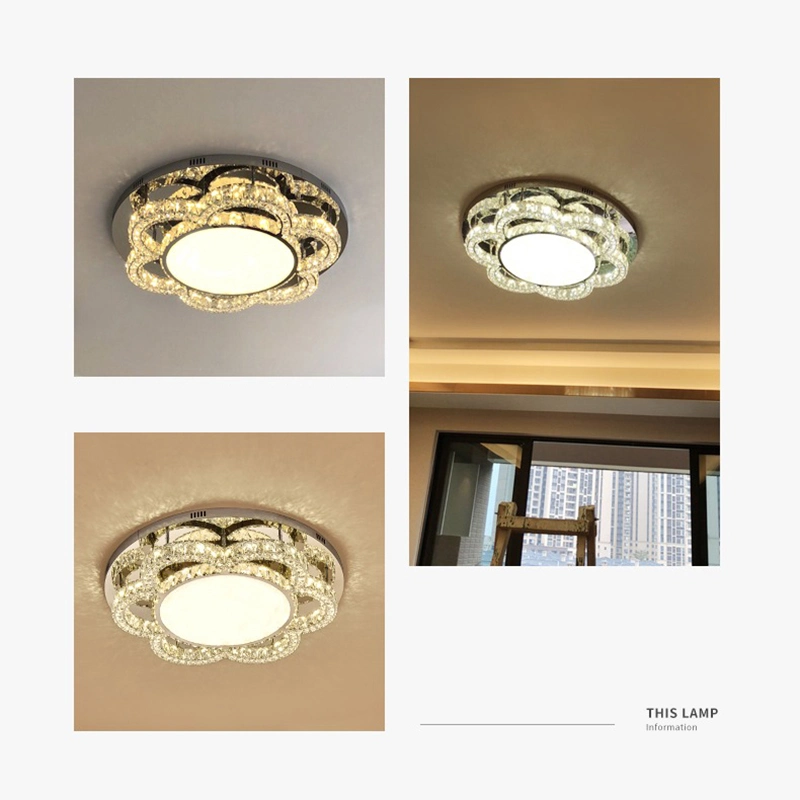 Indoor Living Room Bedroom K9 Crystal Ceiling Light Guzhen Lighting