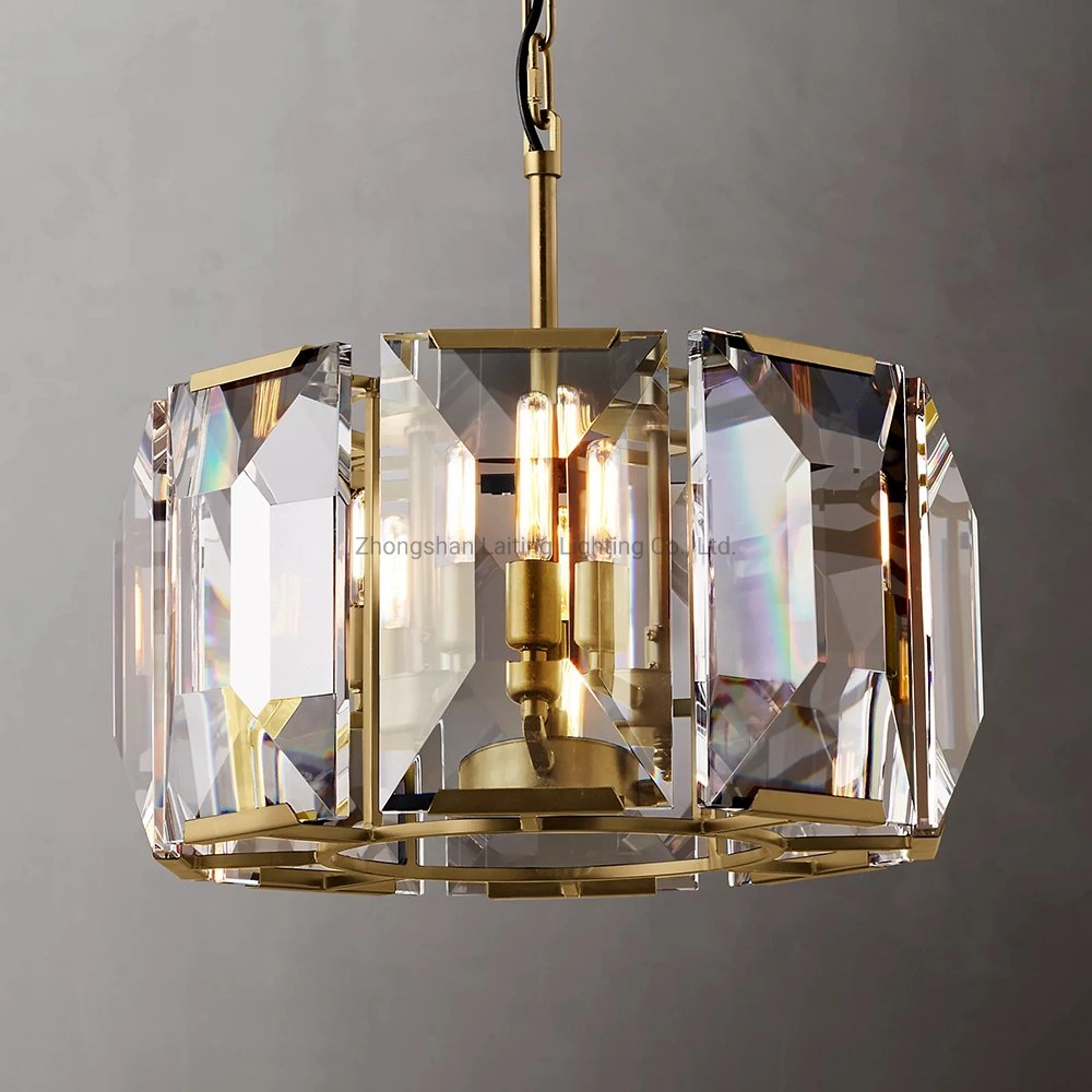 Loft Harlow Crystal Rectangular Chandelier 60&quot; Crystal Prisms Light LED Vintage Restaurant crystal Dining Lighting