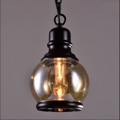 Fashion Antique Cognac Glass Hanging Lamp Pendant Lighting for Dining Room