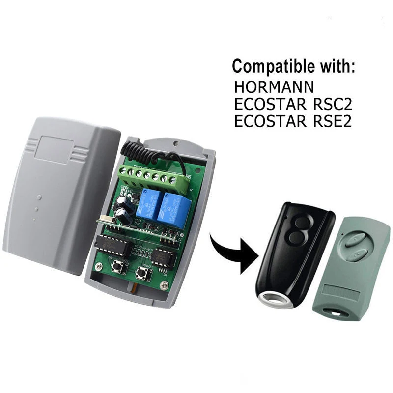 433MHz 12V/24V Universal Wireless Remote Control Switch for Fixed Code and Rolling Code Remote Control Receiver