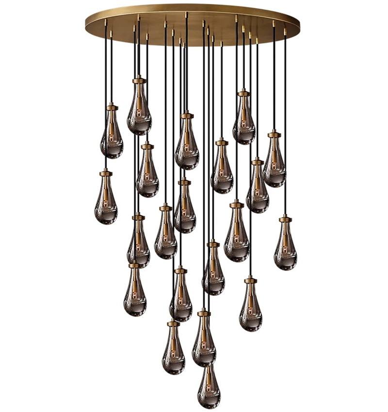 Crystal Chandelier Luxury Spiral Contemporary Raindrop Chandelier Lighting Adjustable Hanging Pendant Ceiling Lighting