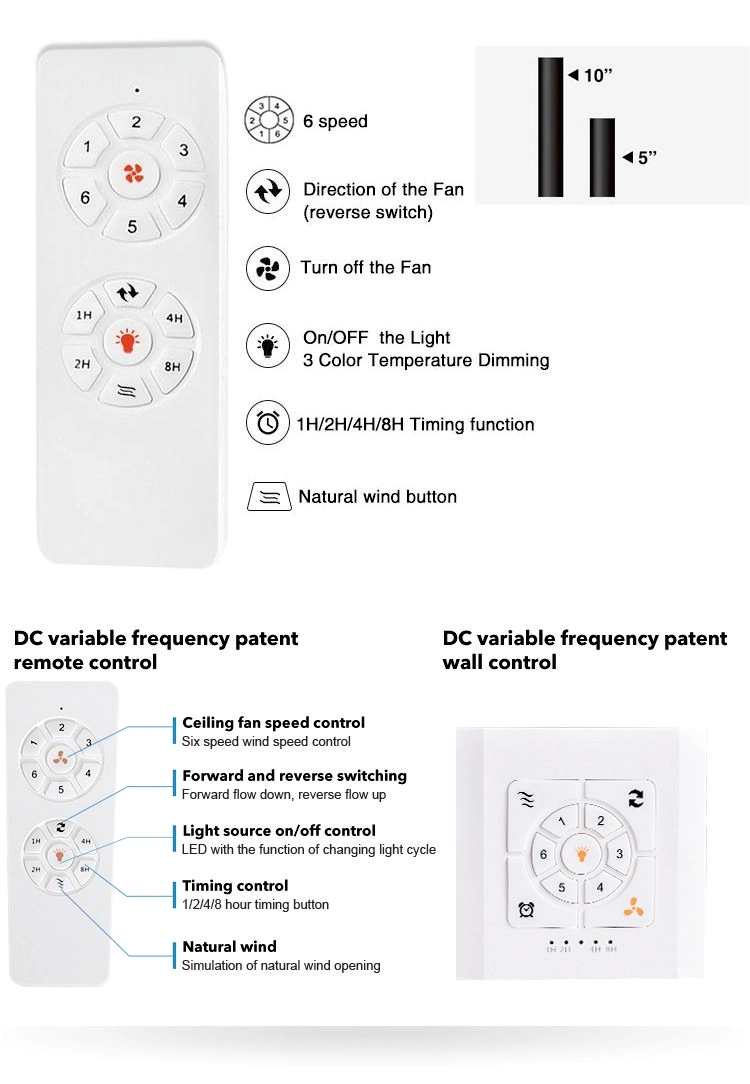 Energy Saving Electric Ceiling Fan Lamp DC Motor Remote Control Modern Mute Ceiling Fan with Light