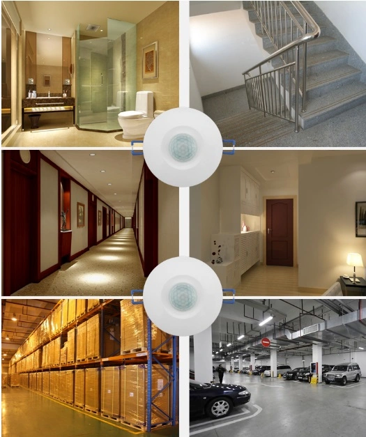 Infrared Recessed PIR Ceiling Motion Sensor Detector Light Switch for Corridors Bathrooms Basements Garages