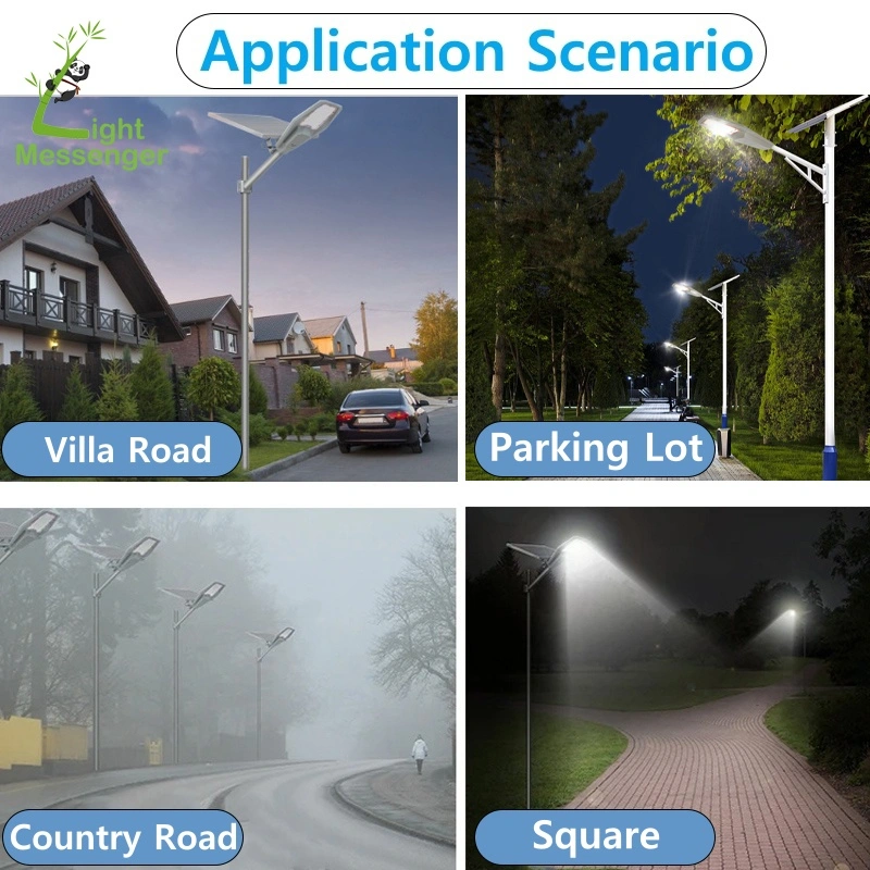 Light Messenger Aluminium Solar LED Street Lighting with Remote Control 200W 300W Waterproof Outdoor Village Urban Split Street Lamparas Lamp Solares with Pole