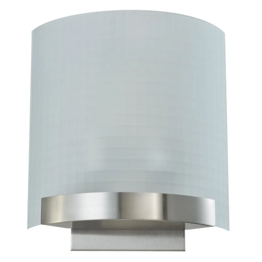 Brushed Nickel Wall Sconce with Checkered Frosted Glass (YX-379-LT0037)