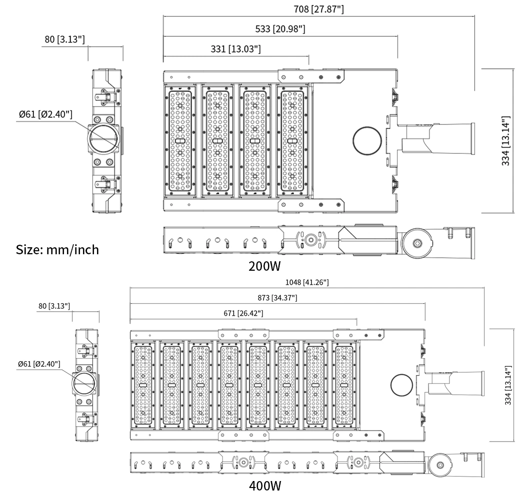 Sense LED Outdoor Street Lamp SMD Road Light IP66 Municipal Urban Street Lighting