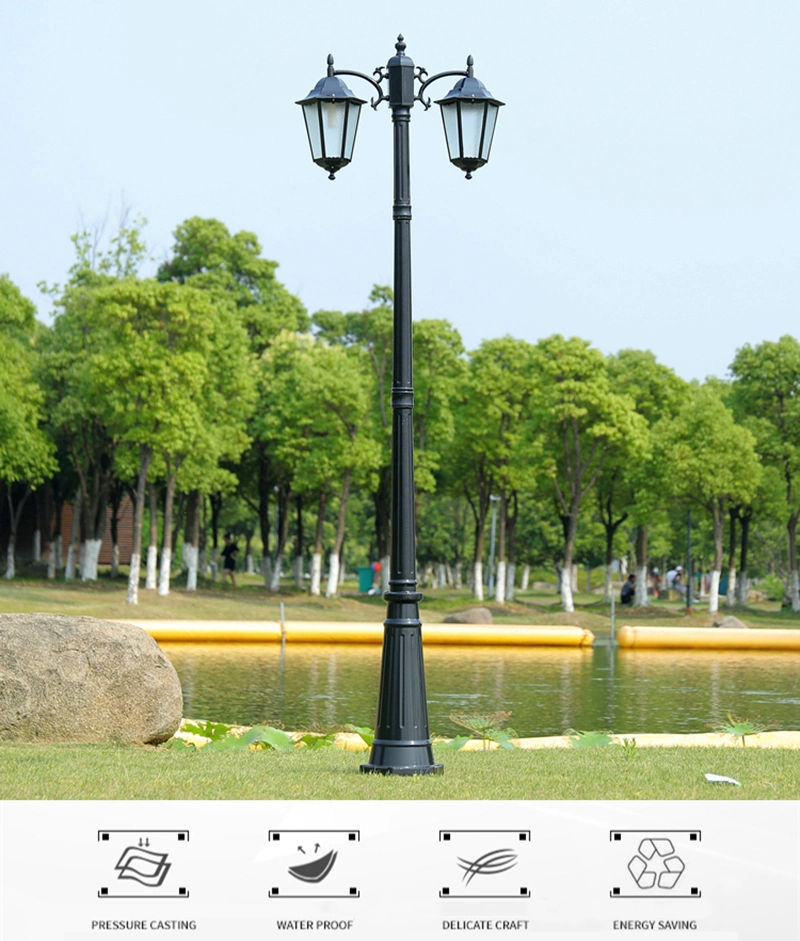 Modern 2m 3m Pole Lamp Electric Garden Vintage LED Pathway Outdoor Lighting