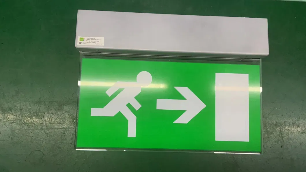 Exit Sign Waterproof IP30 LED Emergency Light Running Double Sided Acrylic Man White Ni-CD 90 3 Years Business Sign No Light 120