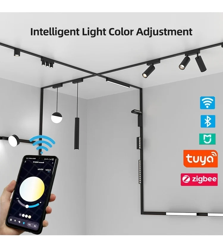 Easy Install Indoor Lighting Fixture Spotlight Ceiling Downlight LED Magnetic Track Light