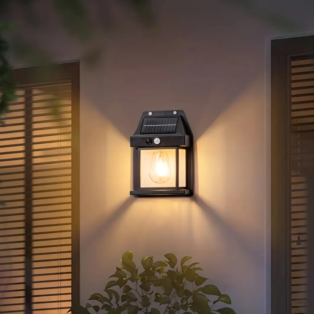 Solar Tungsten Wall Light Wireless Dusk to Dawn Motion Sensor LED Wall Sconce IP65 Waterproofs