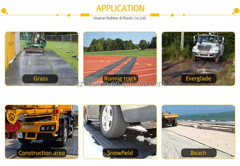 Virgin and Recycled 4X8 HDPE Temporary Road Ground Protection Mats for Construction