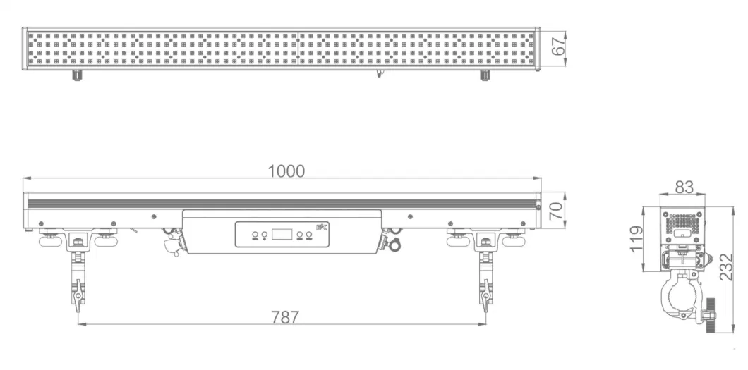 IP65 960W RGBW LED Lighting Long Strobe Strip Light with Two-Layer Foreground and Background Colors and Effects