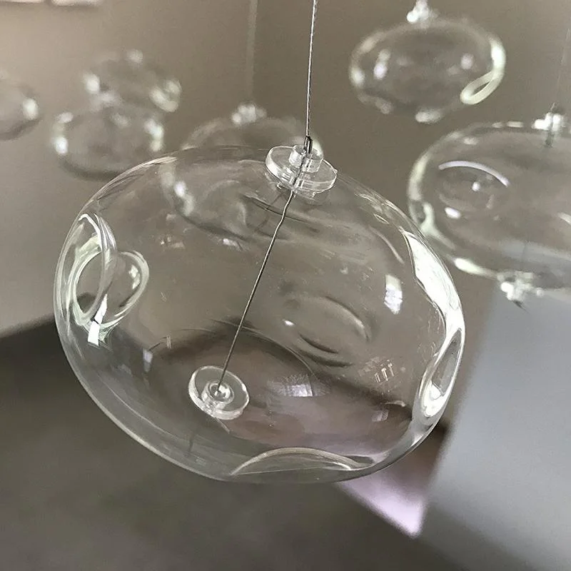 Home Decoration LED Indoor Lighting Interior Glass Ball Raindrop Dining Room Chandelier Light Fixture