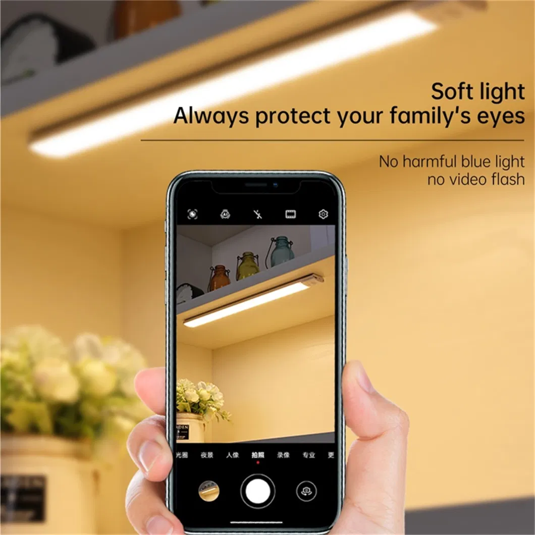 Bedroom LED Wireless Motion Sensor Closet Light Battery Rechargeable Ultra Thin Under Cabinet Night Lighting