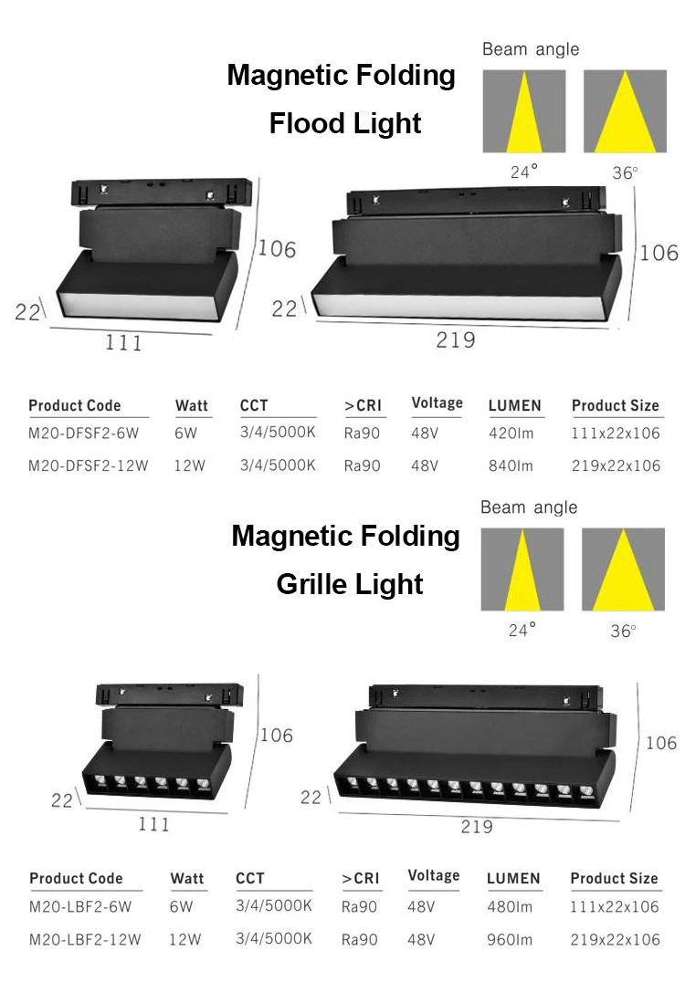 DC48V LED Interior Lighting Low Voltage LED Track Magnetic Track Light