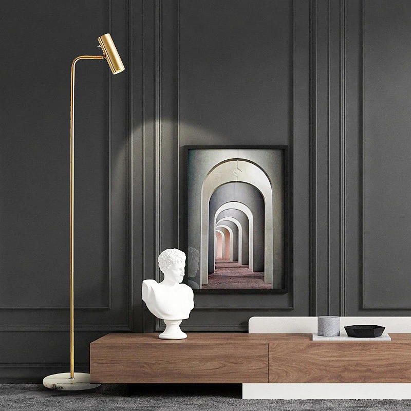 Modern Minimalist Floor Lamp Gold/Black/White Foyer Bedroom Office Metal Lighting Fixture (WH-MFL-11)