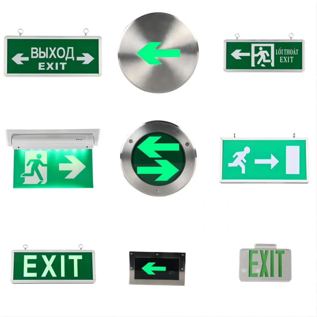 Wholesale 6W Wall Mounted CE RoHS Self-Test Green Exit Sign Board Manufacturer in China