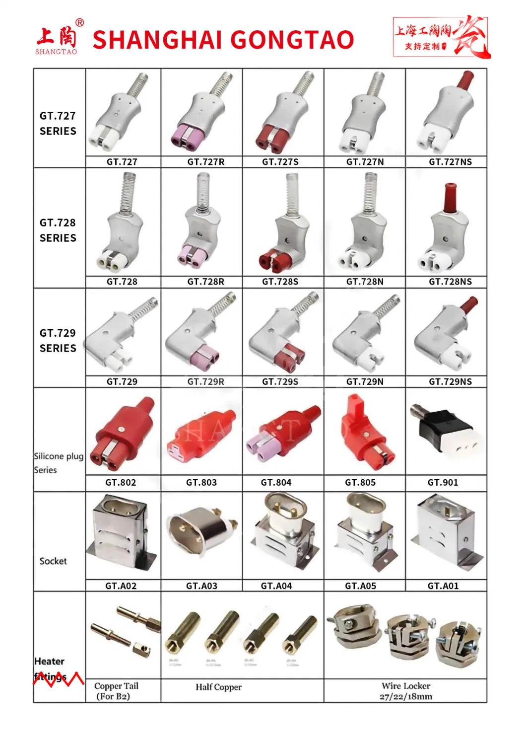 Female Electrical Ceramic Plugs for Heaters