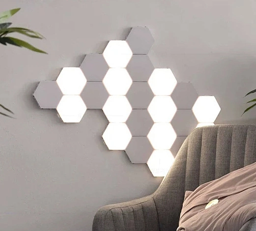 Novelty Home Night Lighting with Touch Sensitive Modular Hexagon Quantum Lamp Smart Wall Light with Sticker and Magnet Contact Touch Switch