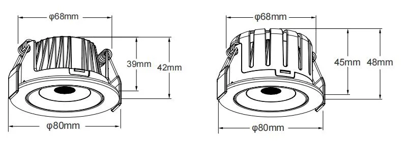 All in One Easy to Install 2700K 3000K 4000K Selectable Dimmable 6W LED Recessed Lighting