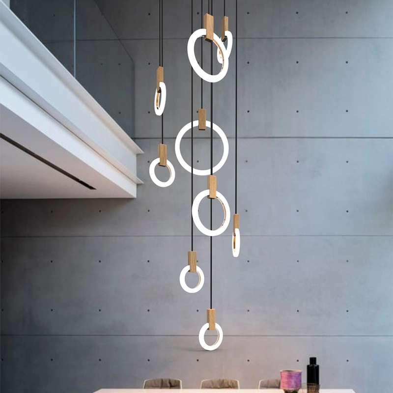 Nordic Wood Pendant Lamp Lighting Novelty Pendant Light Loft Kitchen Indoor Cafe Decoration Suspended Lamp (WH-AP-168)