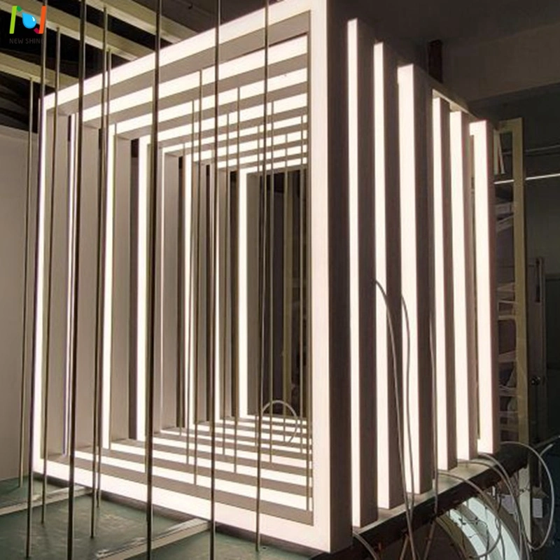 Office Linear Ceiling Lighting Fixture up Down LED Square Pendant Light