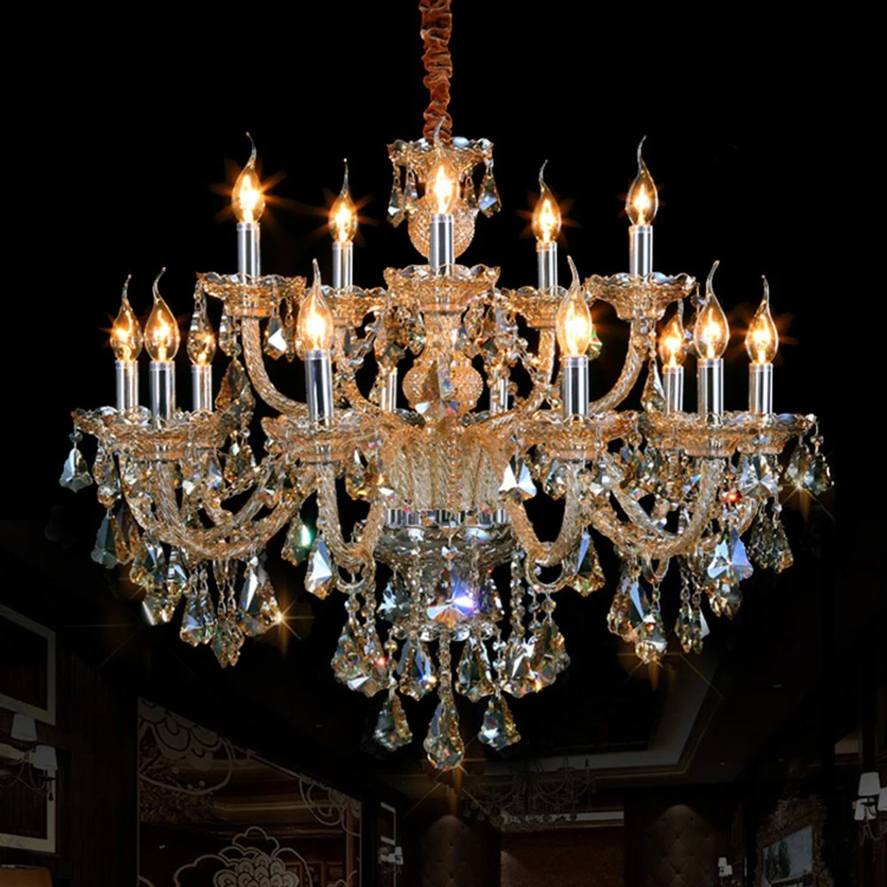 Luxury Light Crystal Ceiling Tear Drop Basket Chandelier Lamp Home Hotel Modern Chandeliers &amp; Pendant Lights