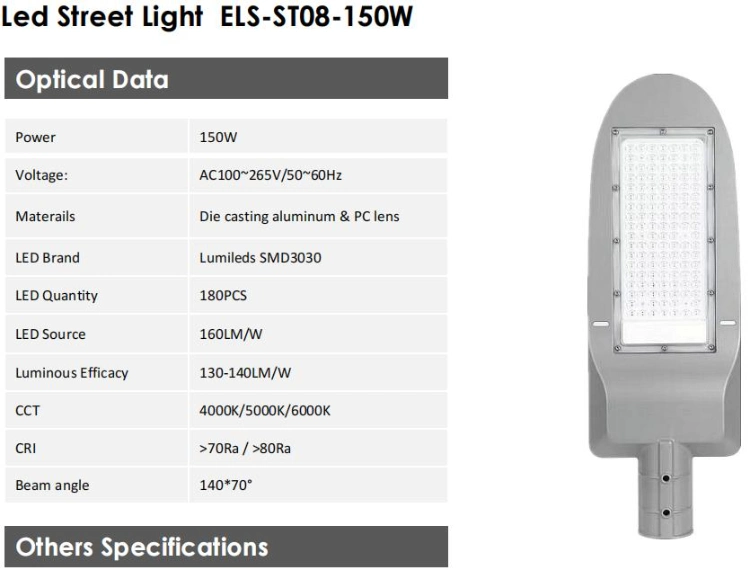 200W Smart Solar LED Street Lighting for Various Road Projects Urban Amenity Luminaires