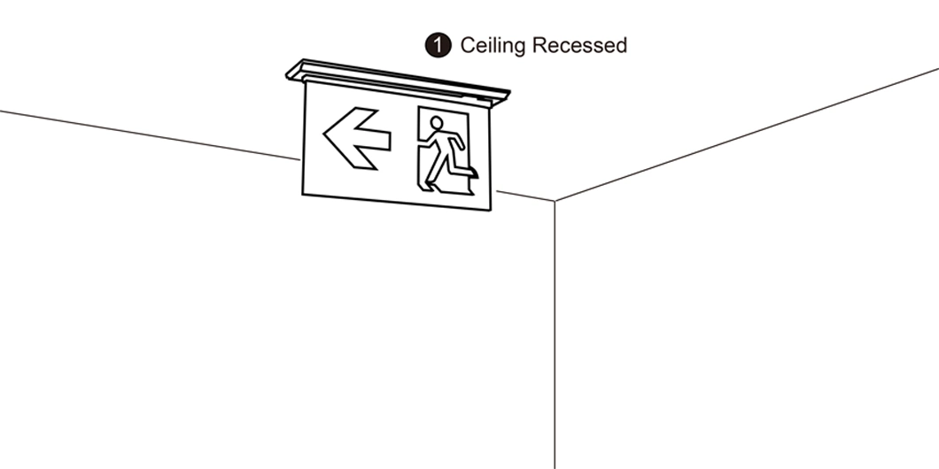 New Design 5 Kinds of Installation Rechargeable Emergency LED Exit Sign