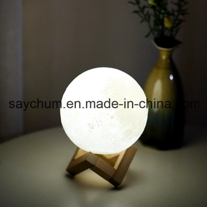 3D Print LED Moon Light Touch Switch LED Bedroom Night Lamp Novelty Light for Baby Kids Children Christmas Home Decoration