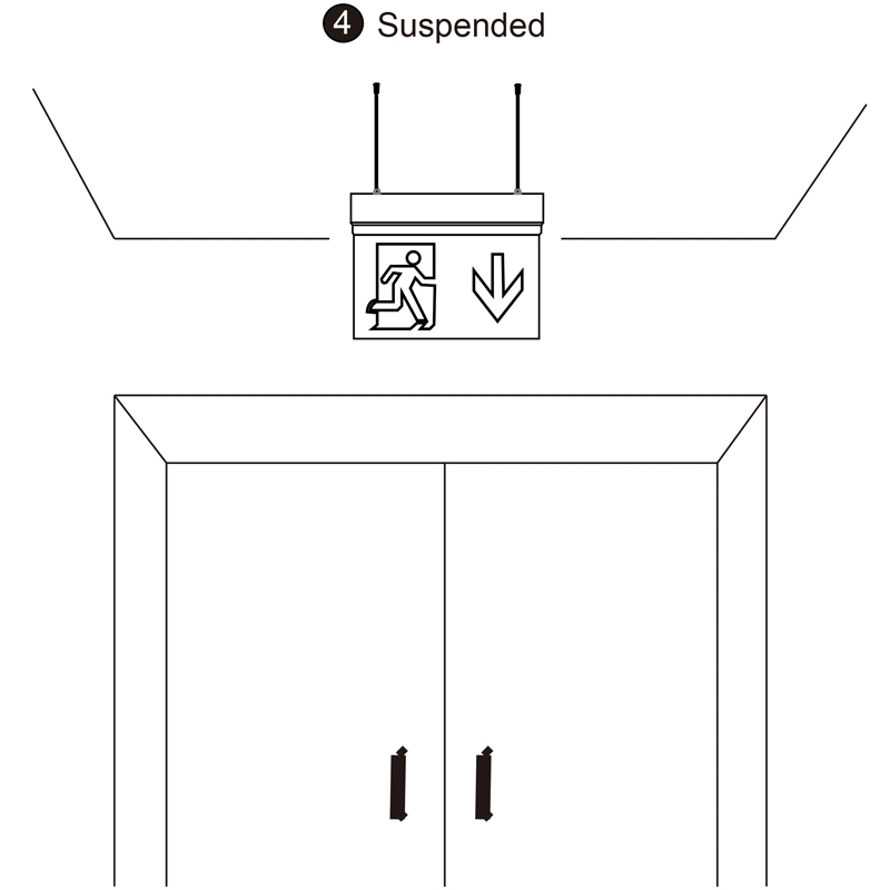 CE Certificate Rechargeable LED Emergency Battery Powered Suspended Exit Signs