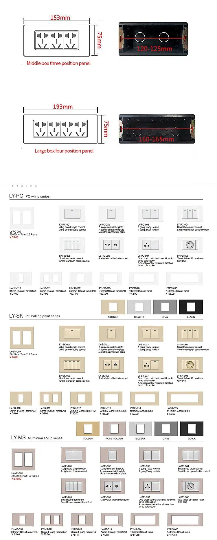 Fiko American Standard Light Dimmer Switch Made of Aluminum Alloy Suitable for Home/Hotel Light Switch